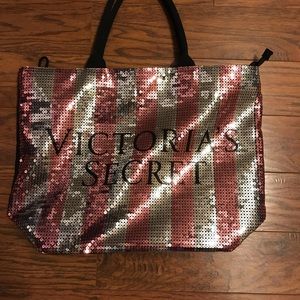 Victoria Secret sequin tote bag